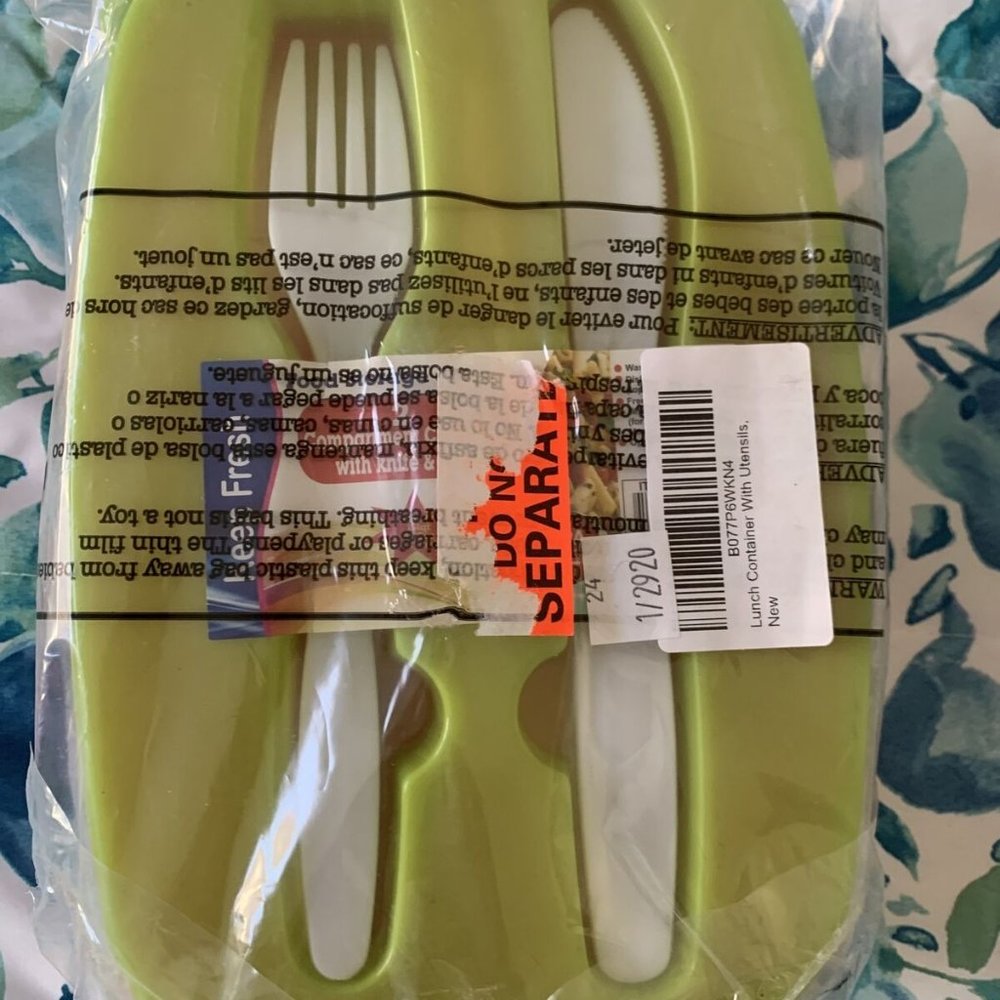 Lunch Container box with Divided Section & Utencils 2 piecs